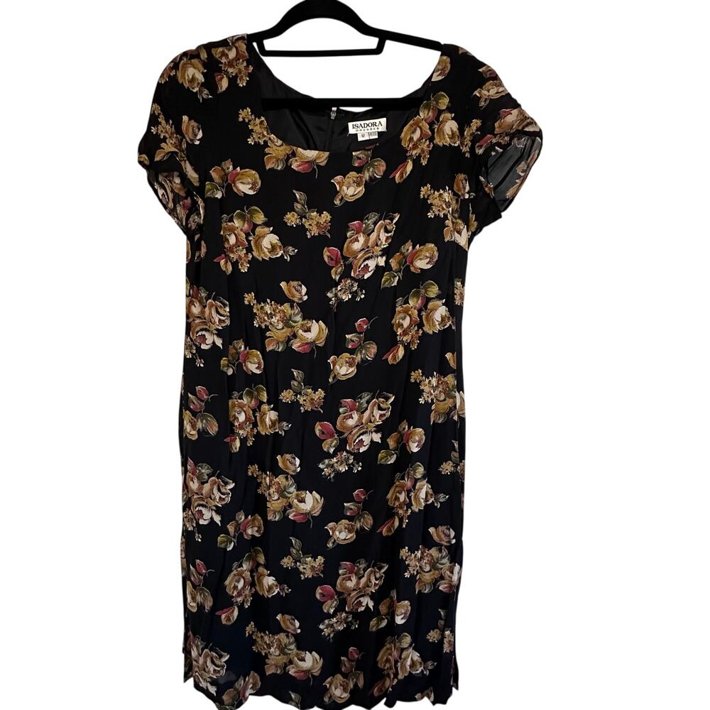 Vintage isadora womans midi floral dress size 12P